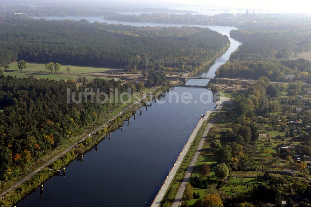 Luftbild Wusterwitz - Strassenbrücke Wusterwitz