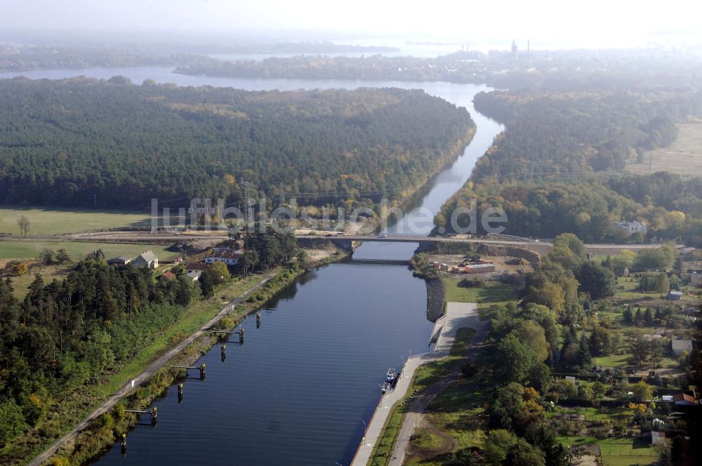 Luftaufnahme Wusterwitz - Strassenbrücke Wusterwitz