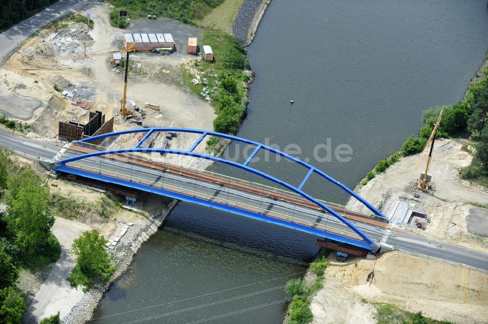 Luftbild Wusterwitz - Straßenbrücke zwischen Wusterwitz und Bensdorf über den Elbe-Havel-Kanal