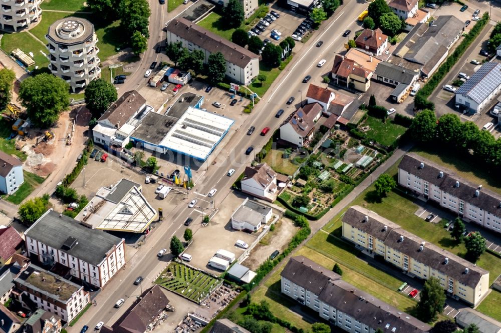 Luftbild Lahr/Schwarzwald - Straßenführung der Bundesstrasse 3 in Lahr/Schwarzwald im Bundesland Baden-Württemberg, Deutschland