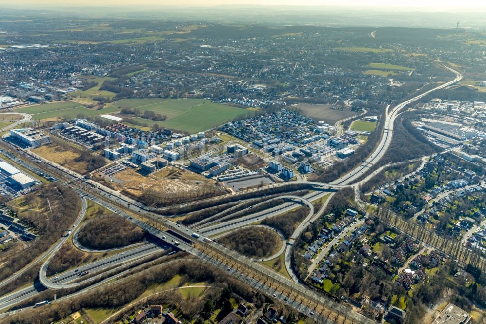 Dortmund aus der Vogelperspektive: Straßenführung der B1 - B236 in Dortmund im Bundesland Nordrhein-Westfalen, Deutschland