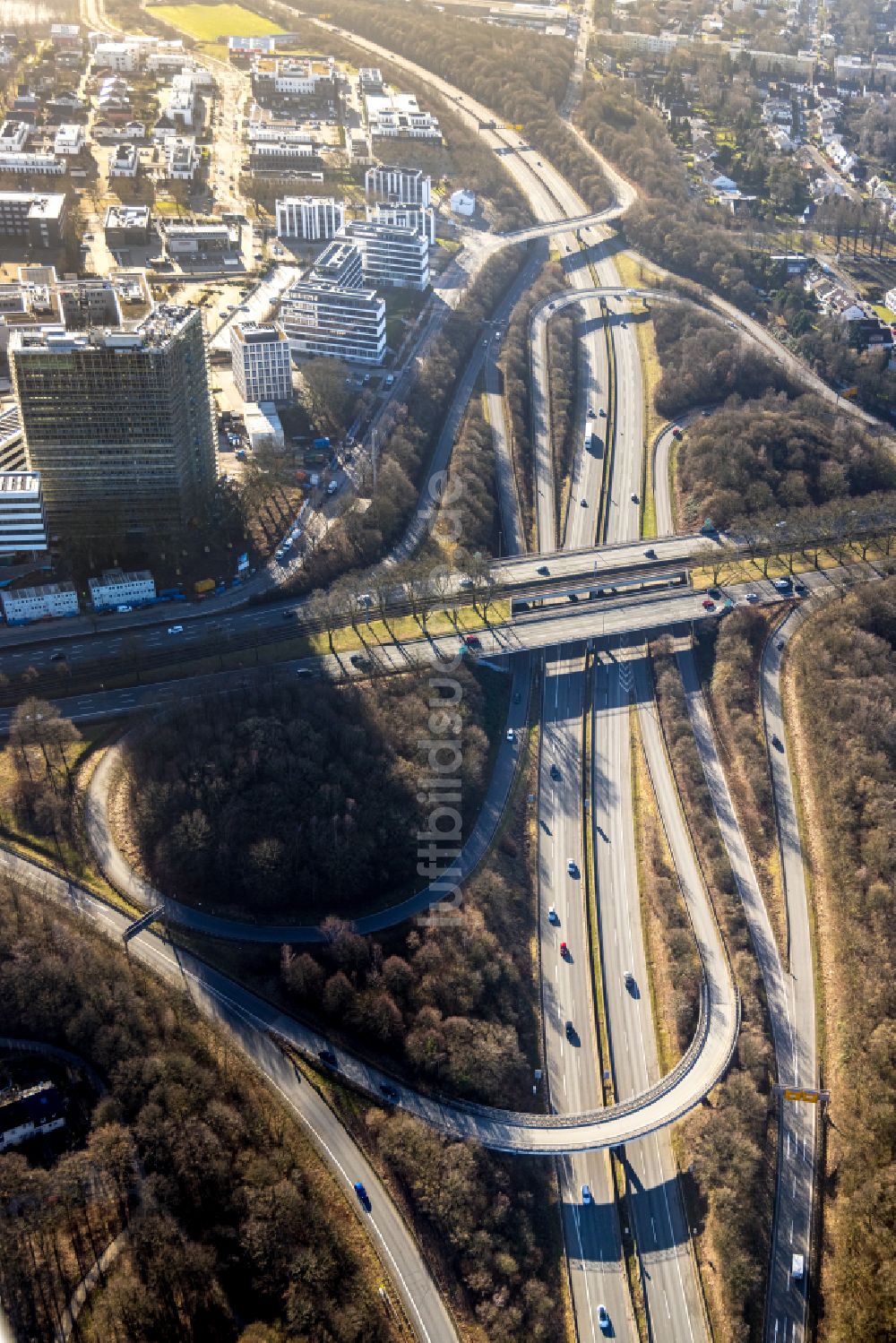 Luftbild Dortmund - Straßenführung der B1 - B236 in Dortmund im Bundesland Nordrhein-Westfalen, Deutschland