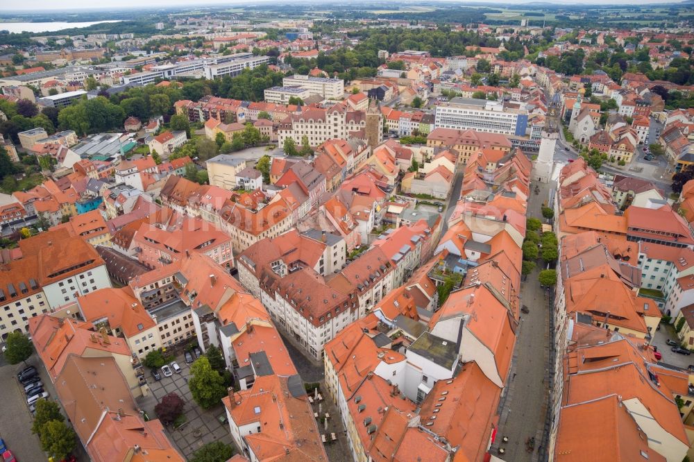 Luftbild Bautzen - Straßenführung der Flaniermeile Reichenstraße in Bautzen im Bundesland Sachsen, Deutschland