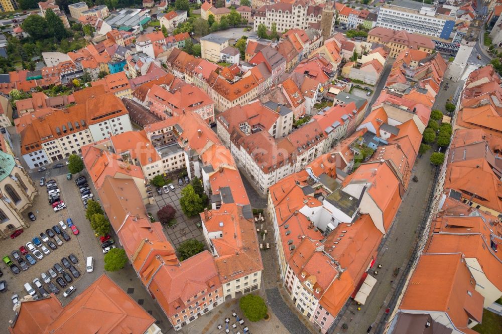 Luftaufnahme Bautzen - Straßenführung der Flaniermeile Reichenstraße in Bautzen im Bundesland Sachsen, Deutschland