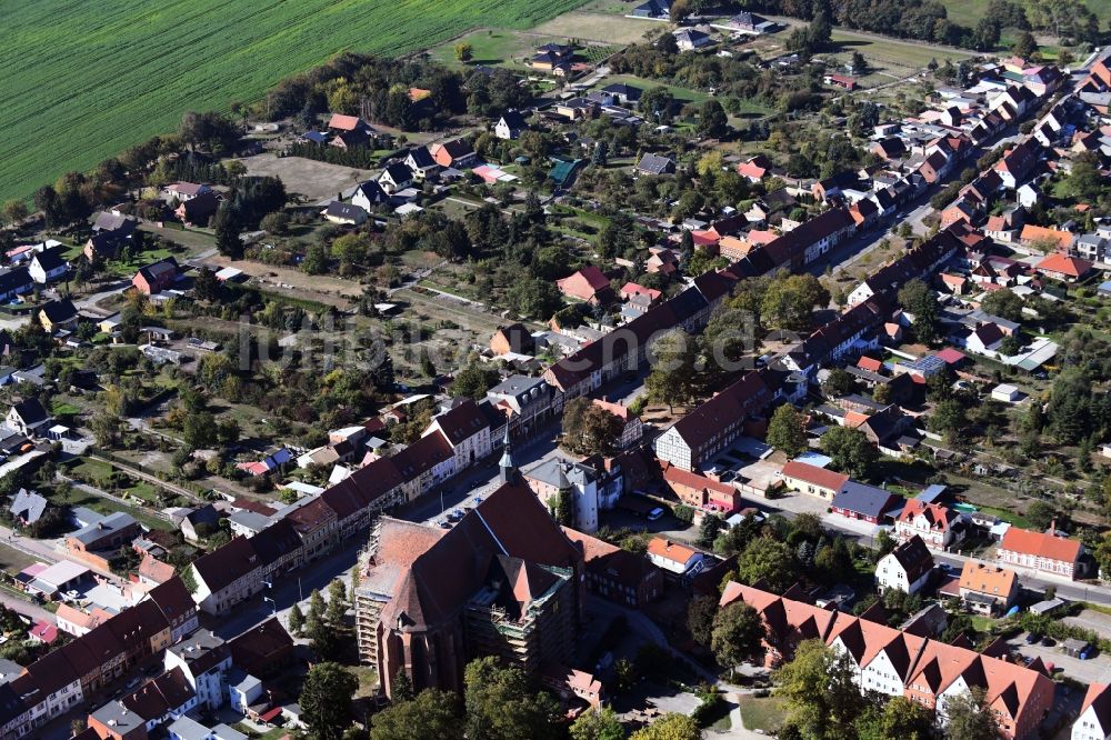 Luftbild Bad Wilsnack - Straßenführung Große Straße in Bad Wilsnack im Bundesland Brandenburg, Deutschland