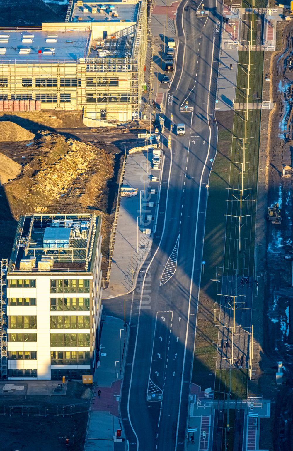 Luftaufnahme Bochum - Straßenführung Robert-Bosch-Straße in Bochum im Bundesland Nordrhein-Westfalen, Deutschland