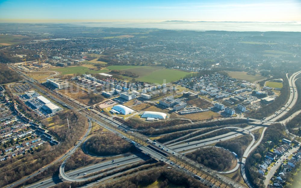 Luftbild Dortmund - Straßenführung der B1 - B236 Stadtkrone Ost in Dortmund im Bundesland Nordrhein-Westfalen, Deutschland