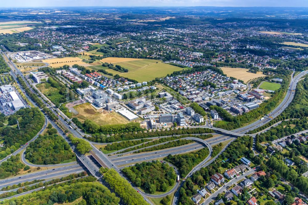 Luftaufnahme Dortmund - Straßenführung der B1 - B236 Stadtkrone Ost in Dortmund im Bundesland Nordrhein-Westfalen, Deutschland