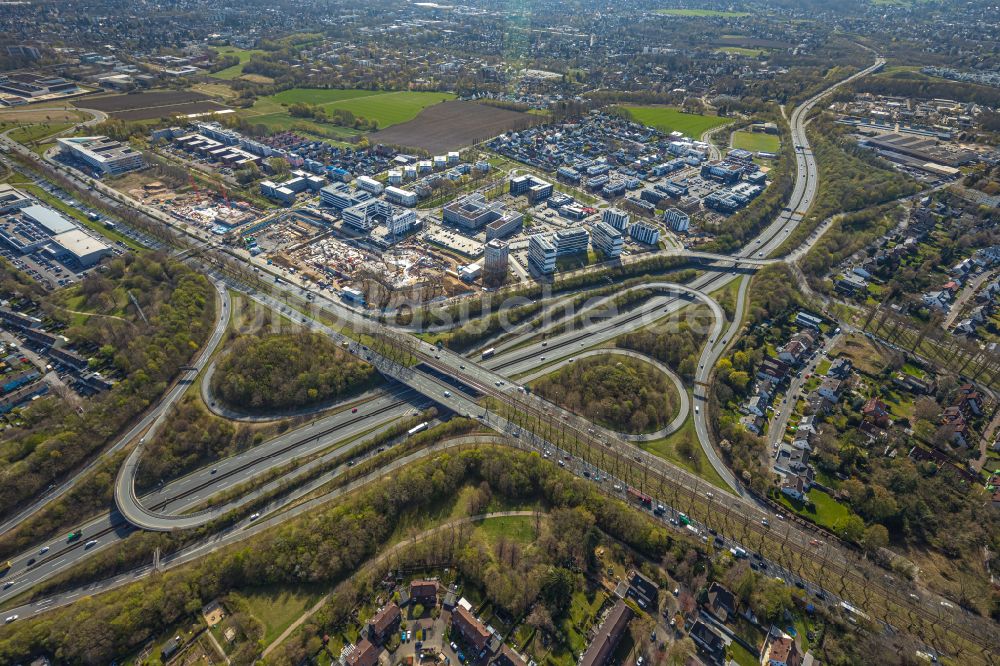 Dortmund von oben - Straßenführung der B1 - B236 Stadtkrone Ost in Dortmund im Bundesland Nordrhein-Westfalen, Deutschland