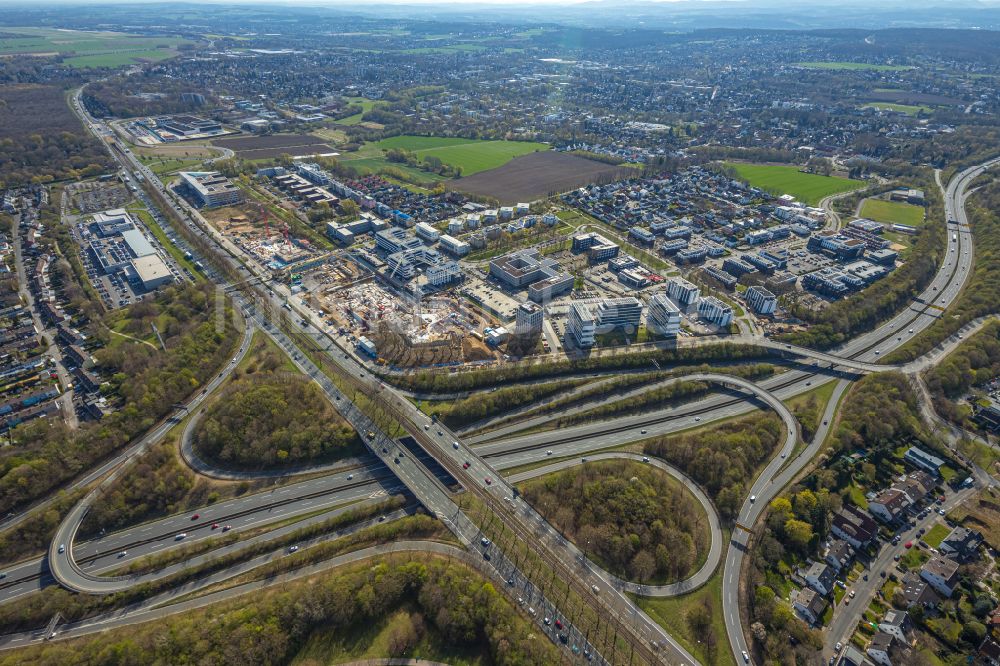 Luftaufnahme Dortmund - Straßenführung der B1 - B236 Stadtkrone Ost in Dortmund im Bundesland Nordrhein-Westfalen, Deutschland