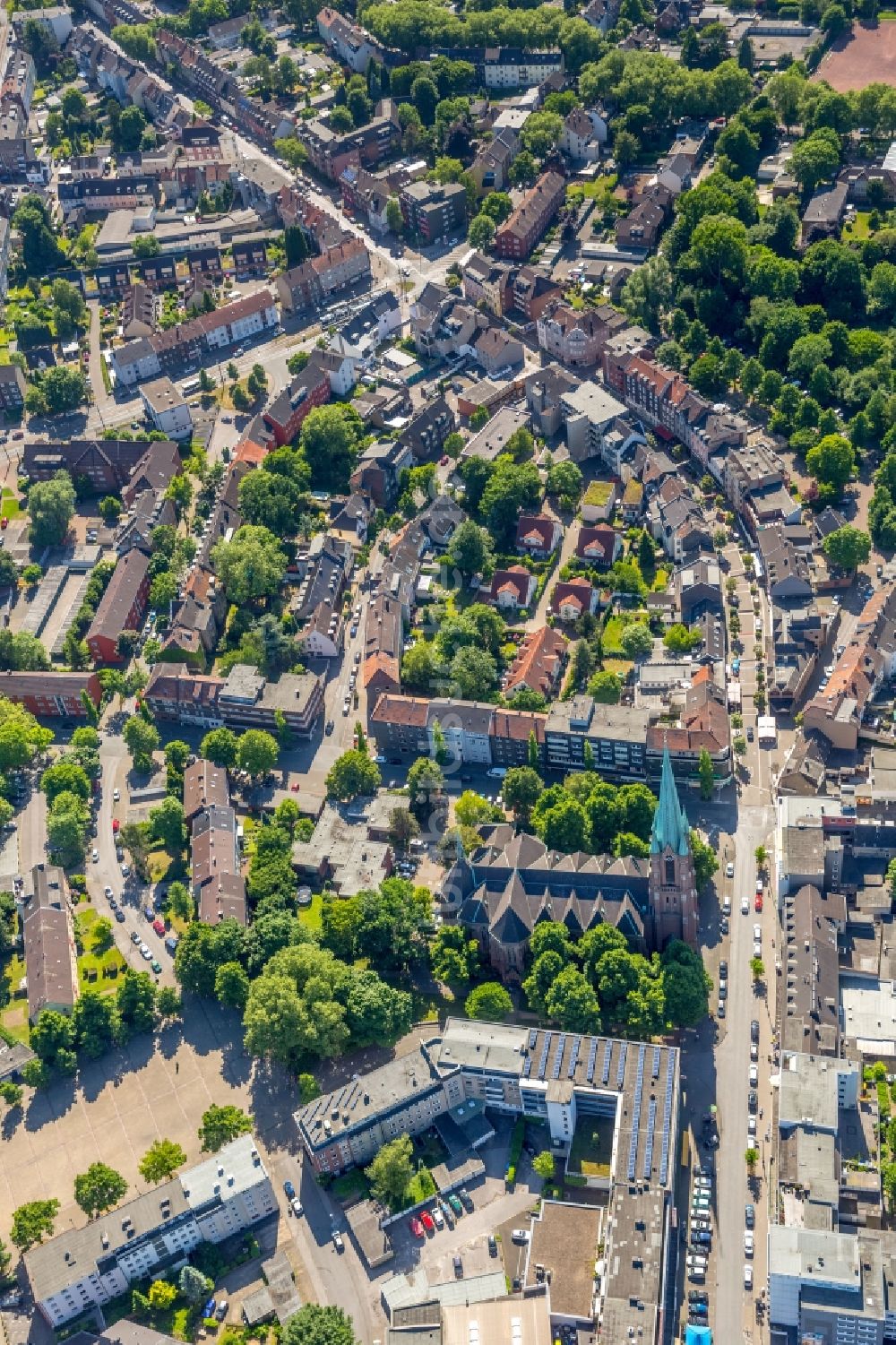 Luftbild Gelsenkirchen - Straßenführung der Turfstraße im Ortsteil Horst in Gelsenkirchen im Bundesland Nordrhein-Westfalen, Deutschland