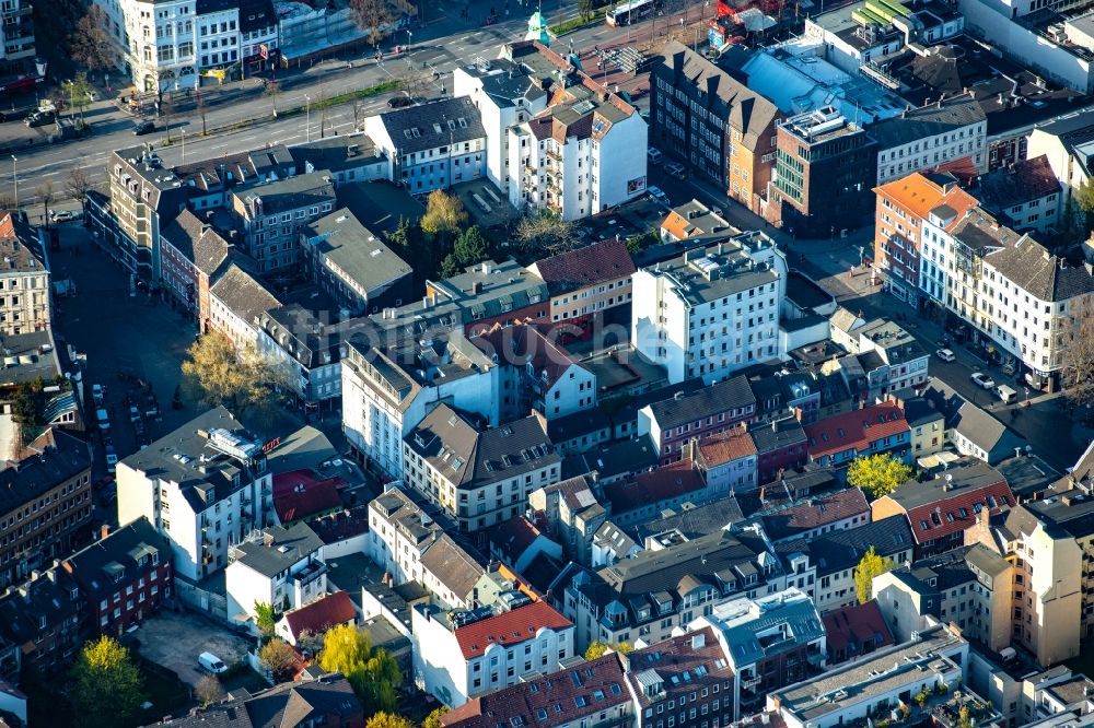 Luftaufnahme Hamburg - Straßenführung der Vergnügungsmeile der Herbertstraße im Wohn- und Geschäftshaus- Viertel im Ortsteil Sankt Pauli in Hamburg, Deutschland