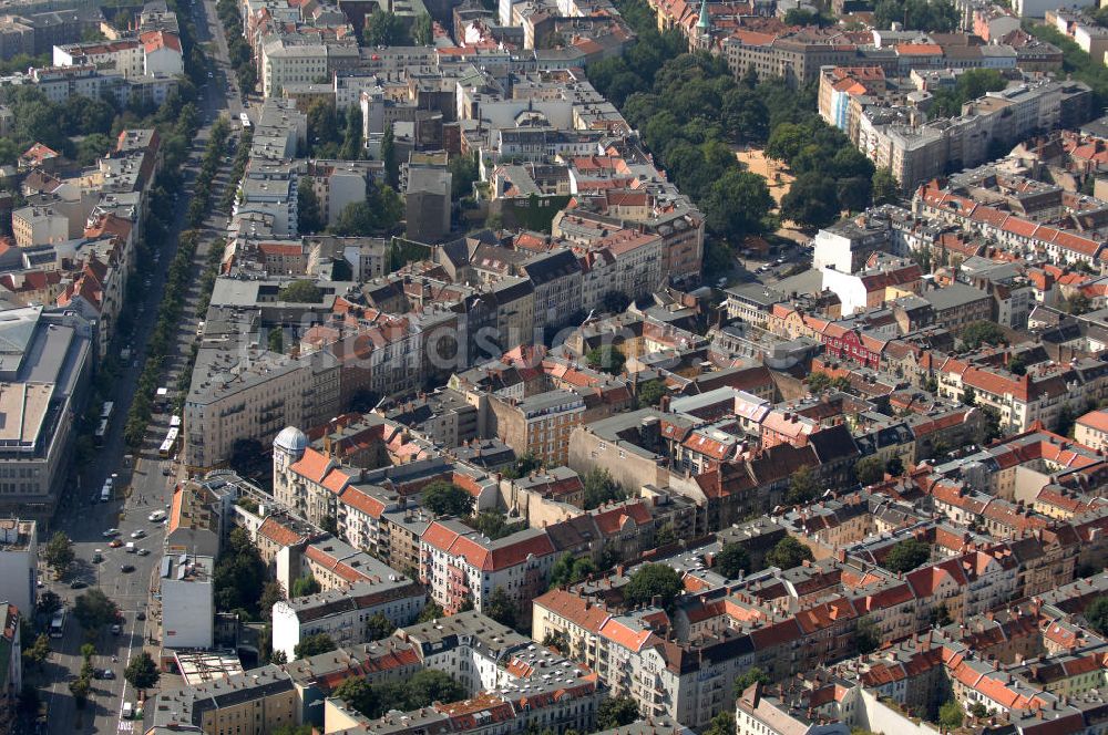 Luftaufnahme Berlin - Straßengabelung Urbanstraße und Kottbusser Damm in Berlin