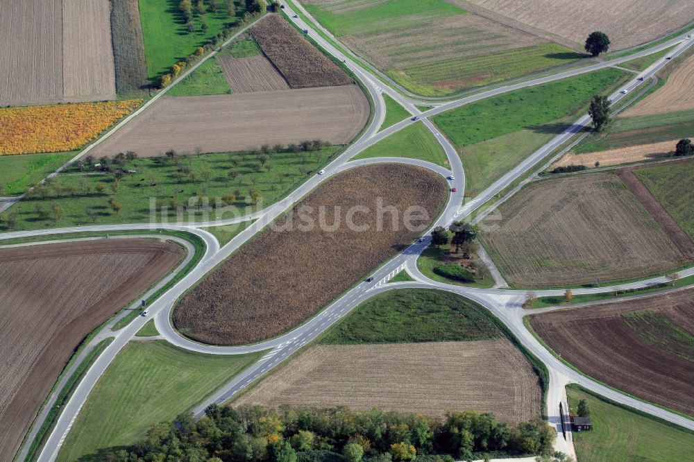 Luftbild Breisach am Rhein - Straßennetz Rimsinger Ei beim Ortsteil Oberrimsingen in Breisach am Rhein im Bundesland Baden-Württemberg