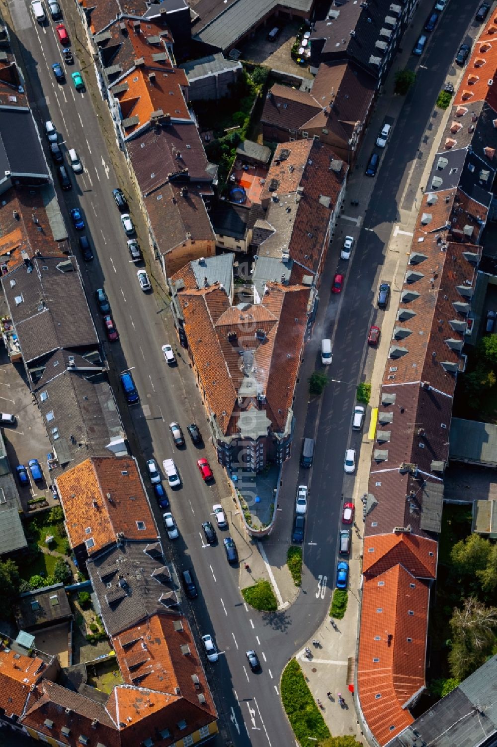 Luftaufnahme Gelsenkirchen - Straßenverlauf in Gelsenkirchen im Bundesland Nordrhein-Westfalen