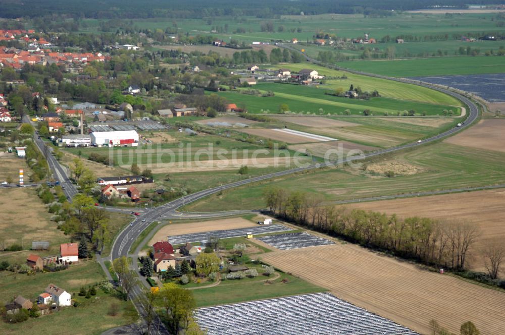 Luftaufnahme BEELITZ - Strassenverlauf der B2 Ortsumgehung Beelitz