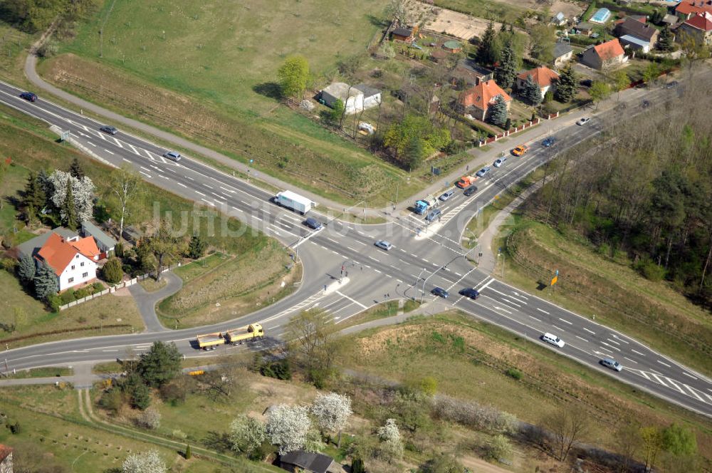 Luftaufnahme MICHENDORF - Strassenverlauf der B2 Ortsumgehung Michendorf