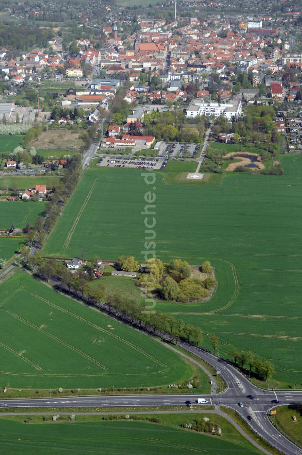 NAUEN aus der Vogelperspektive: Strassenverlauf der B273 Ortsumgehung Nauen