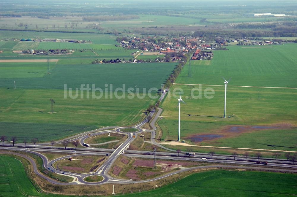 Luftbild NAUEN - Strassenverlauf der B273 Ortsumgehung Nauen