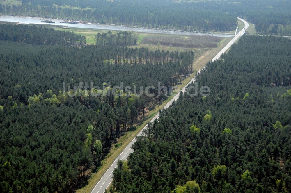 WUSTERWITZ aus der Vogelperspektive: Strassenverlauf der L96 Ortsumgehung Wusterwitz