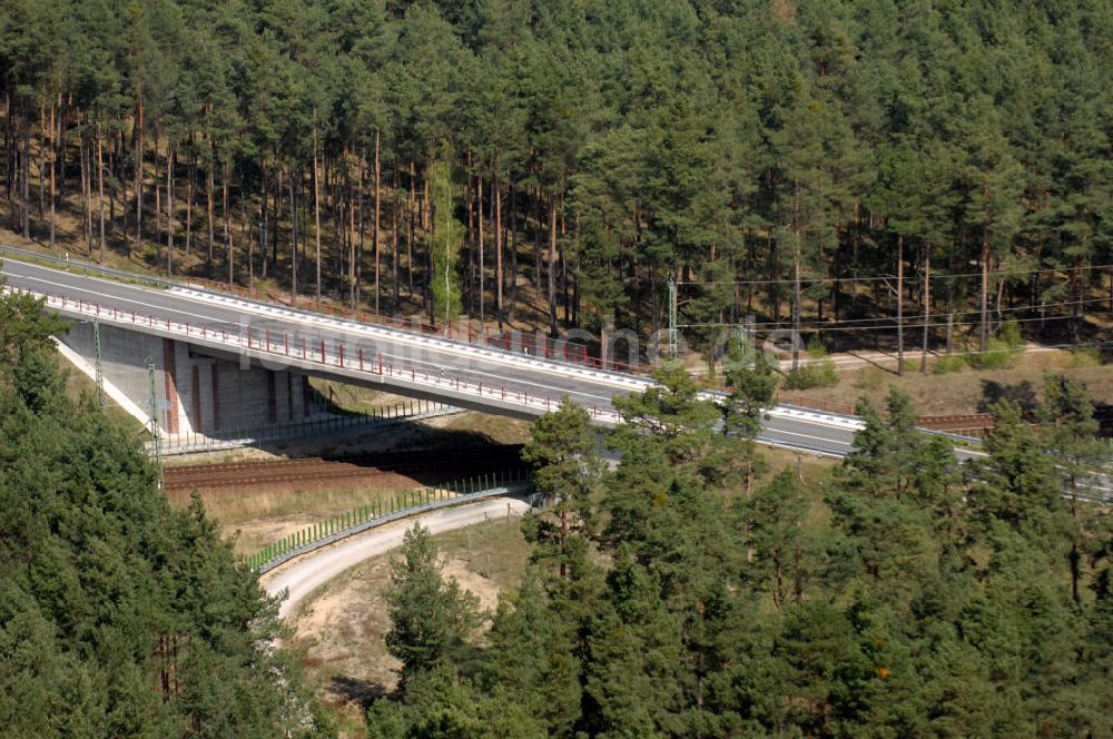 WUSTERWITZ aus der Vogelperspektive: Strassenverlauf der L96 Ortsumgehung Wusterwitz