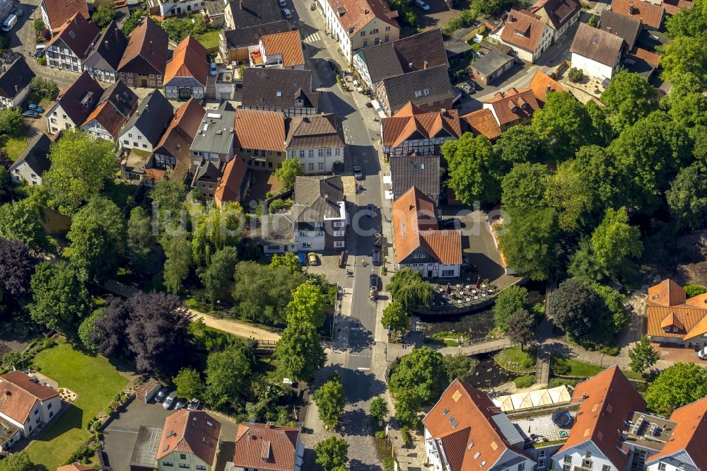 Luftaufnahme Rietberg - Straßenverlauf in Rietberg im Bundesland Nordrhein-Westfalen