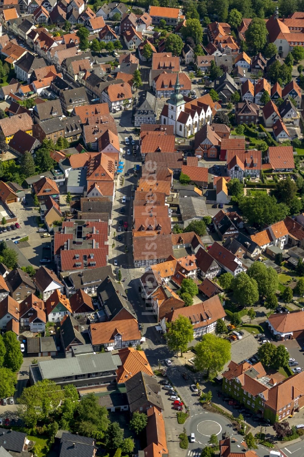 Luftbild Rietberg - Straßenverlauf in Rietberg im Bundesland Nordrhein-Westfalen