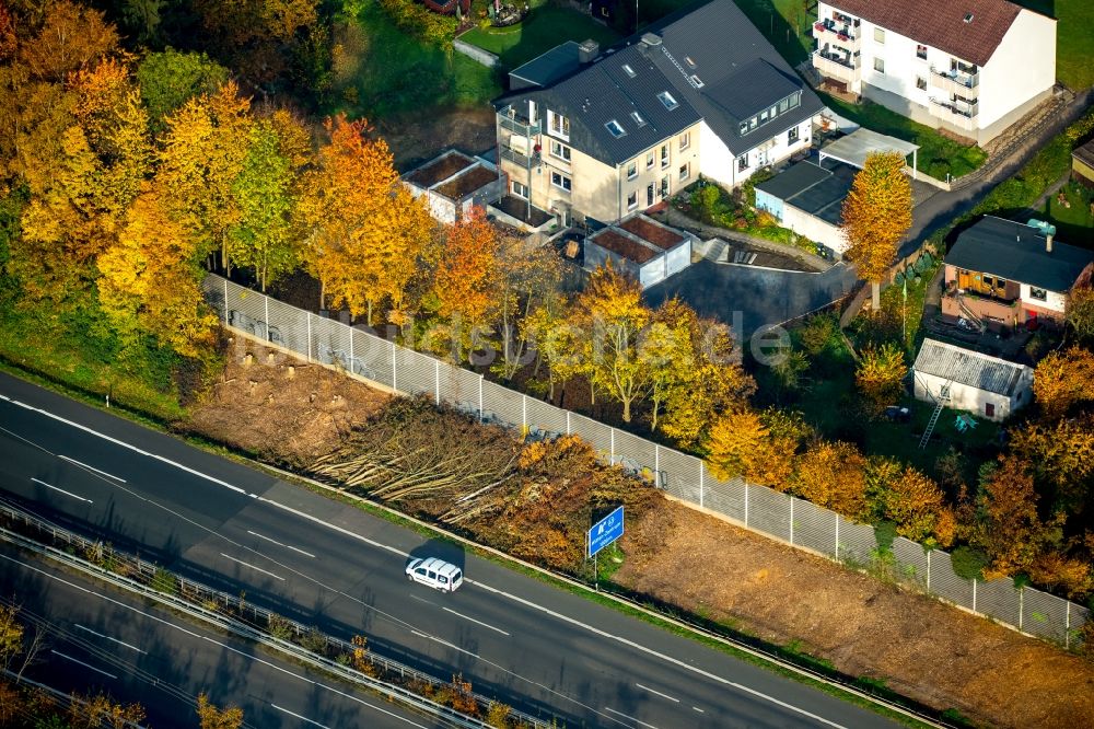 Luftbild Witten - Streckenabschnitt der Bundesautobahn A 44 im Bereich der Abfahrt Witten-Zentrum in Witten im Bundesland Nordrhein-Westfalen