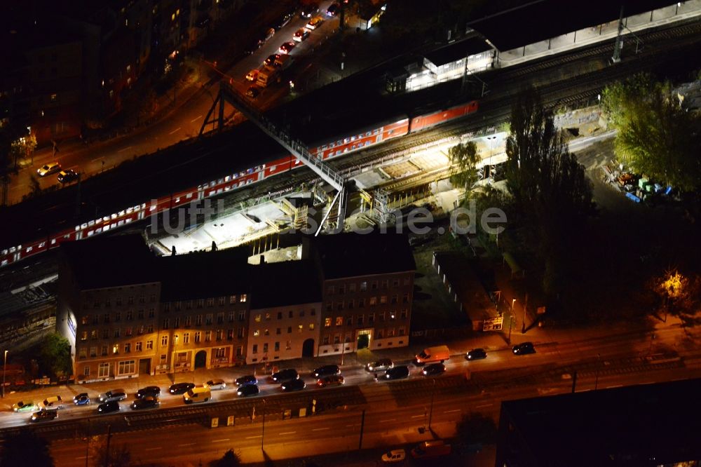 Luftaufnahme Berlin - Streckenausbau am S-Bahnhof Rummelsburg in Berlin