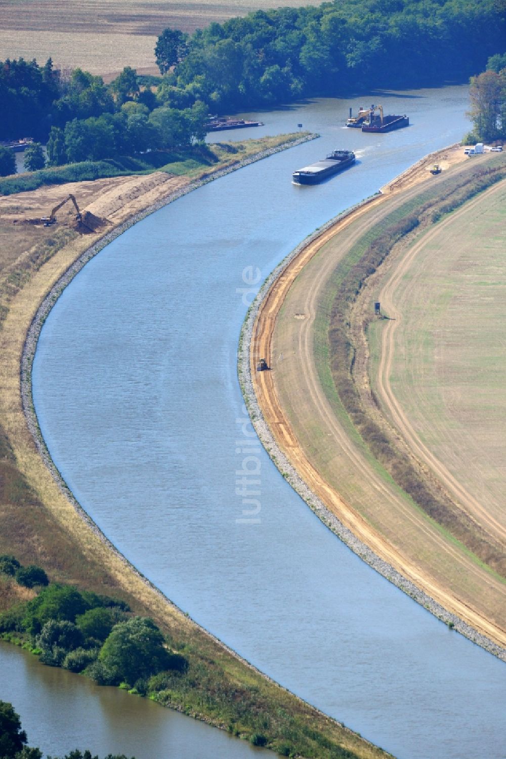 Luftaufnahme Seedorf - Streckenausbau Elbe-Havel-Kanal zwischen Genthin und Seedorf im Bundesland Sachsen-Anhalt