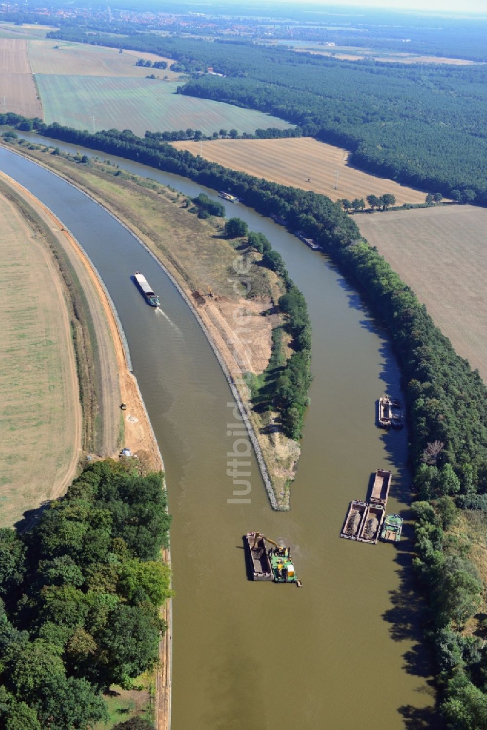 Seedorf aus der Vogelperspektive: Streckenausbau Elbe-Havel-Kanal zwischen Genthin und Seedorf im Bundesland Sachsen-Anhalt