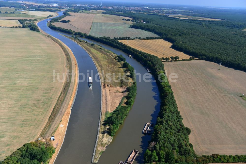 Luftbild Seedorf - Streckenausbau Elbe-Havel-Kanal zwischen Genthin und Seedorf im Bundesland Sachsen-Anhalt