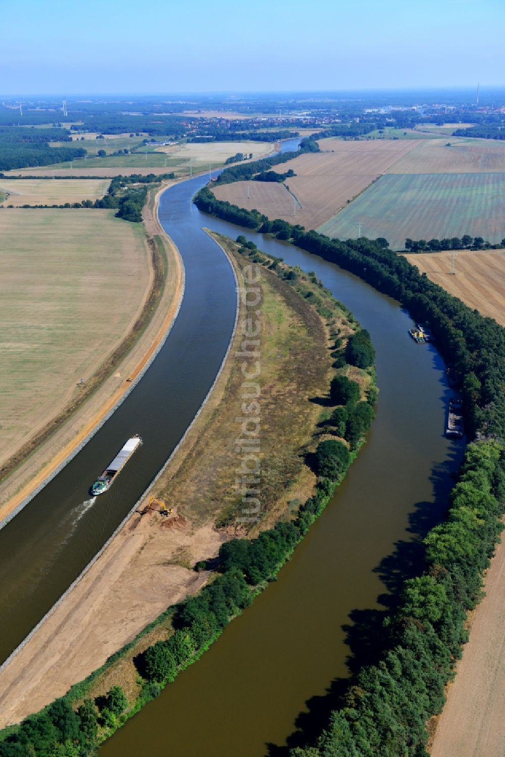 Luftaufnahme Seedorf - Streckenausbau Elbe-Havel-Kanal zwischen Genthin und Seedorf im Bundesland Sachsen-Anhalt