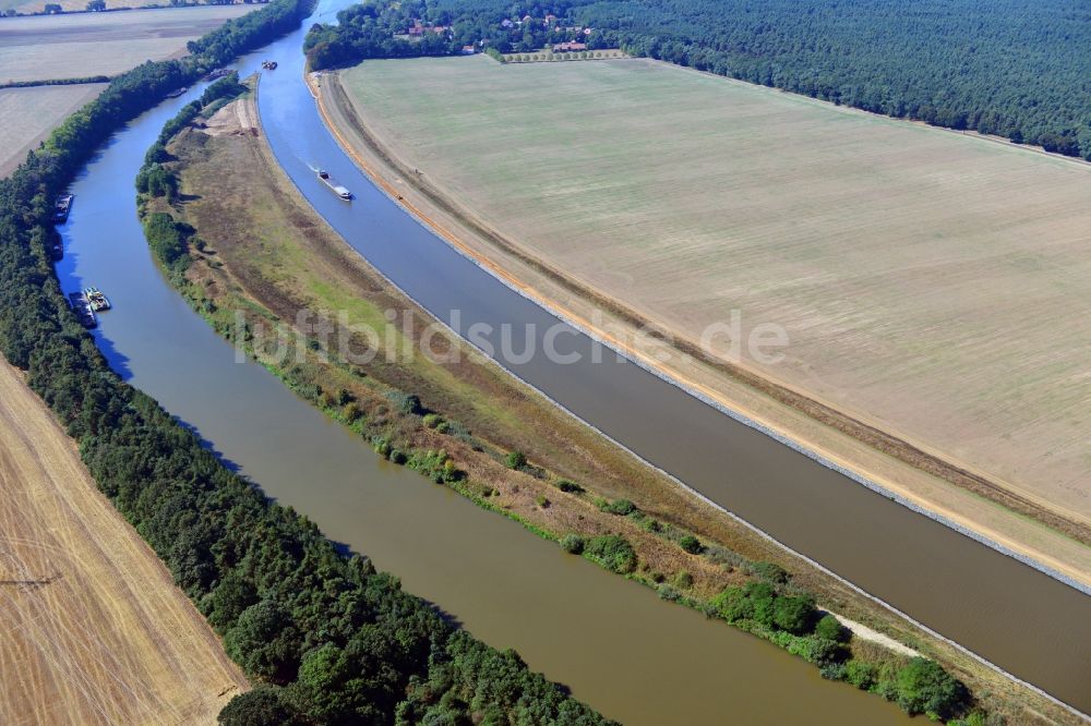 Seedorf aus der Vogelperspektive: Streckenausbau Elbe-Havel-Kanal zwischen Genthin und Seedorf im Bundesland Sachsen-Anhalt