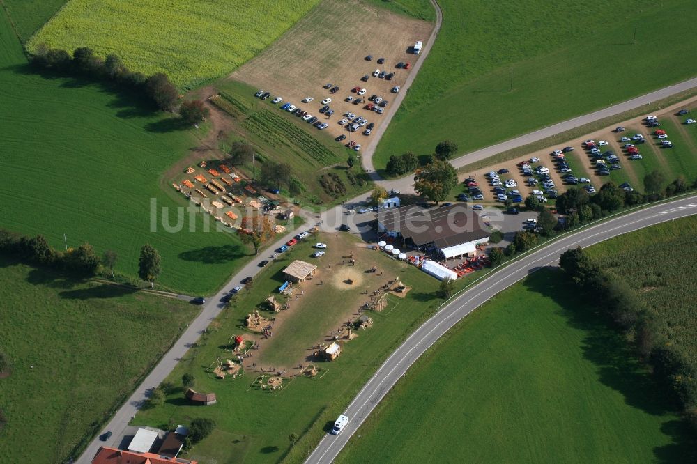 Luftbild Höchenschwand - Strohskulpturen-Wettbewerb in Höchenschwand im Bundesland Baden-Württemberg, Deutschland