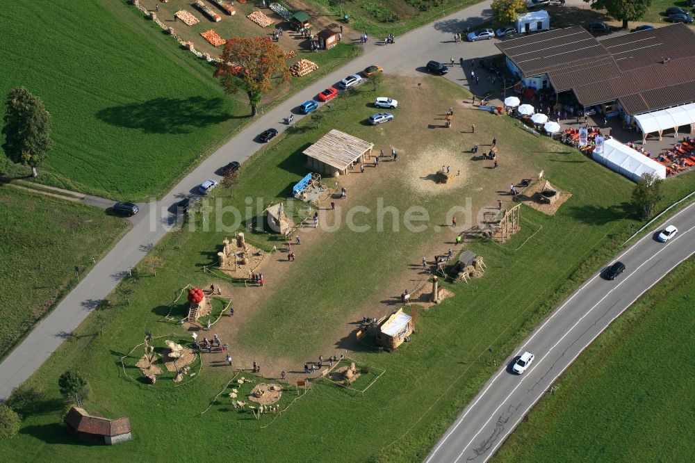 Luftbild Höchenschwand - Strohskulpturen-Wettbewerb in Höchenschwand im Bundesland Baden-Württemberg, Deutschland