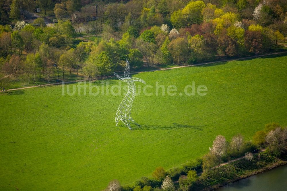 Oberhausen von oben - Strommast- Konstruktion einer Trasse und Verbundleitung in Oberhausen im Bundesland Nordrhein-Westfalen