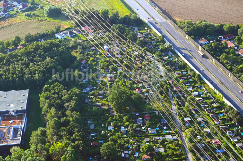 Luftbild Schwanebeck - Strommast- Konstruktion einer Trasse und Verbundleitung in Schwanebeck im Bundesland Brandenburg, Deutschland