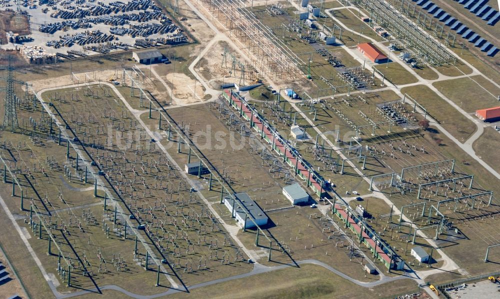 Neuenhagen bei Berlin von oben - Stromversorgungs- Umspannwerk im Gewerbegebiet Neuenhagen im Bundesland Brandenburg