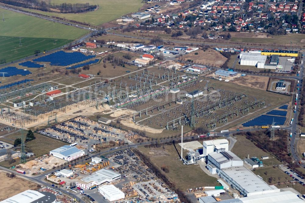 Neuenhagen bei Berlin aus der Vogelperspektive: Stromversorgungs- Umspannwerk im Gewerbegebiet Neuenhagen im Bundesland Brandenburg