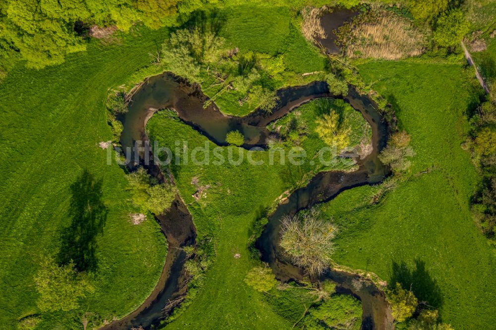 Luftbild Würselen - Strukturen einer Auen und- Wiesen- Landschaft entlang des Wurm - Flußverlaufes in Würselen im Bundesland Nordrhein-Westfalen, Deutschland