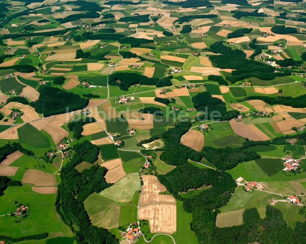 Beigertsham von oben - Strukturen auf landwirtschaftlichen Feldern in Beigertsham im Bundesland Bayern, Deutschland