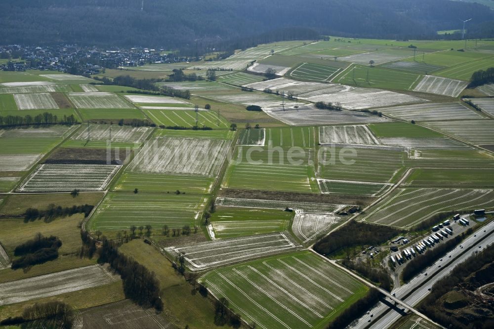 Luftbild Benterode - Strukturen auf landwirtschaftlichen Feldern in Benterode im Bundesland Niedersachsen, Deutschland