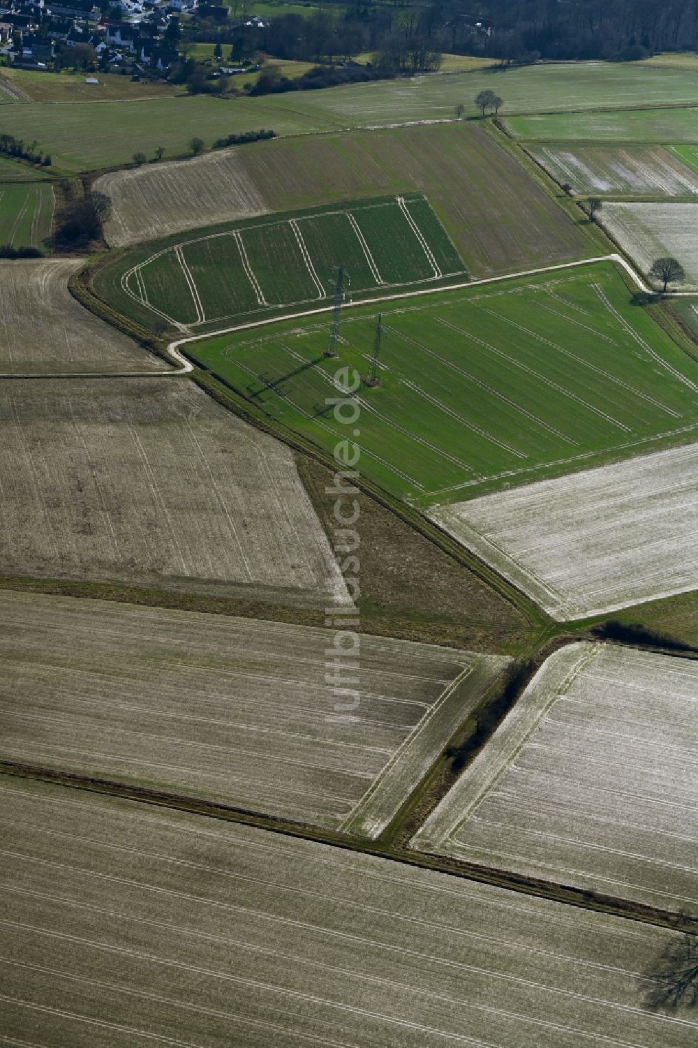 Luftbild Benterode - Strukturen auf landwirtschaftlichen Feldern in Benterode im Bundesland Niedersachsen, Deutschland