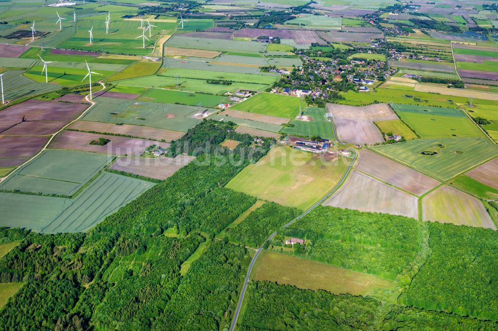 Luftbild Braderup - Strukturen auf landwirtschaftlichen Feldern in Braderup im Bundesland Schleswig-Holstein, Deutschland