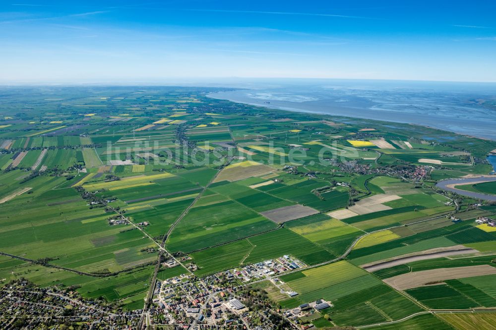 Luftbild Cadenberge - Strukturen auf landwirtschaftlichen Feldern in Cadenberge im Bundesland Niedersachsen, Deutschland