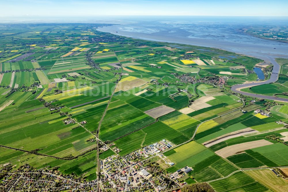 Luftbild Cadenberge - Strukturen auf landwirtschaftlichen Feldern in Cadenberge im Bundesland Niedersachsen, Deutschland