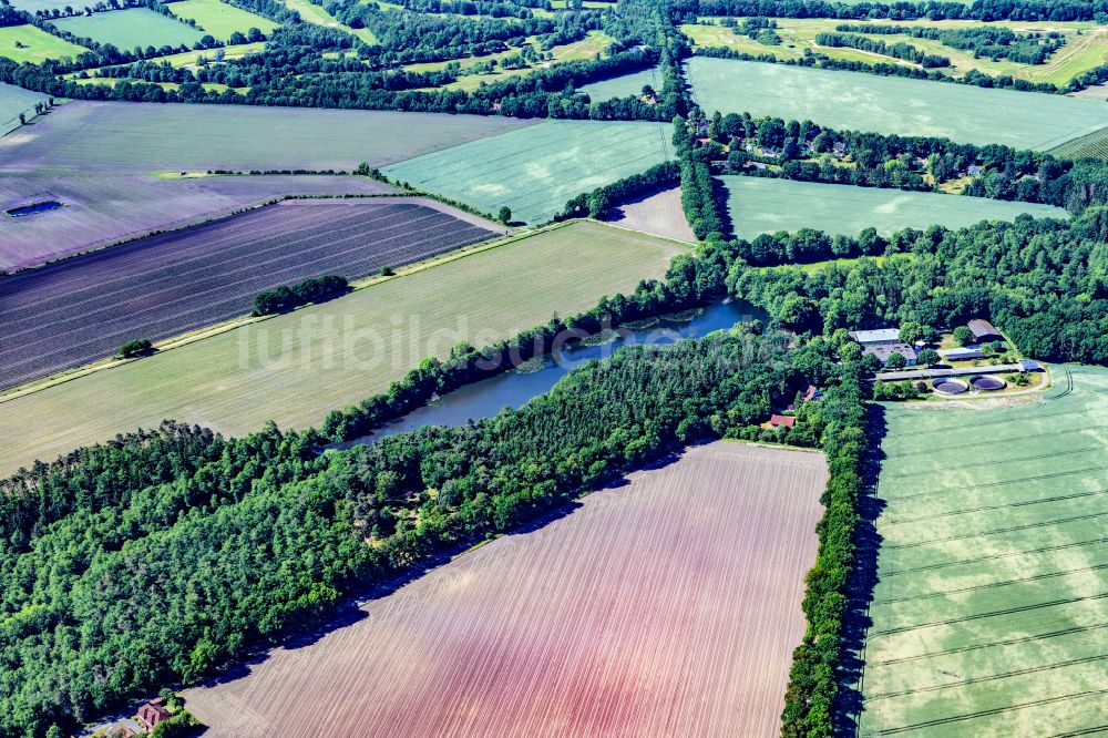 Luftbild Hagel - Strukturen auf landwirtschaftlichen Feldern in Hagel im Bundesland Niedersachsen, Deutschland