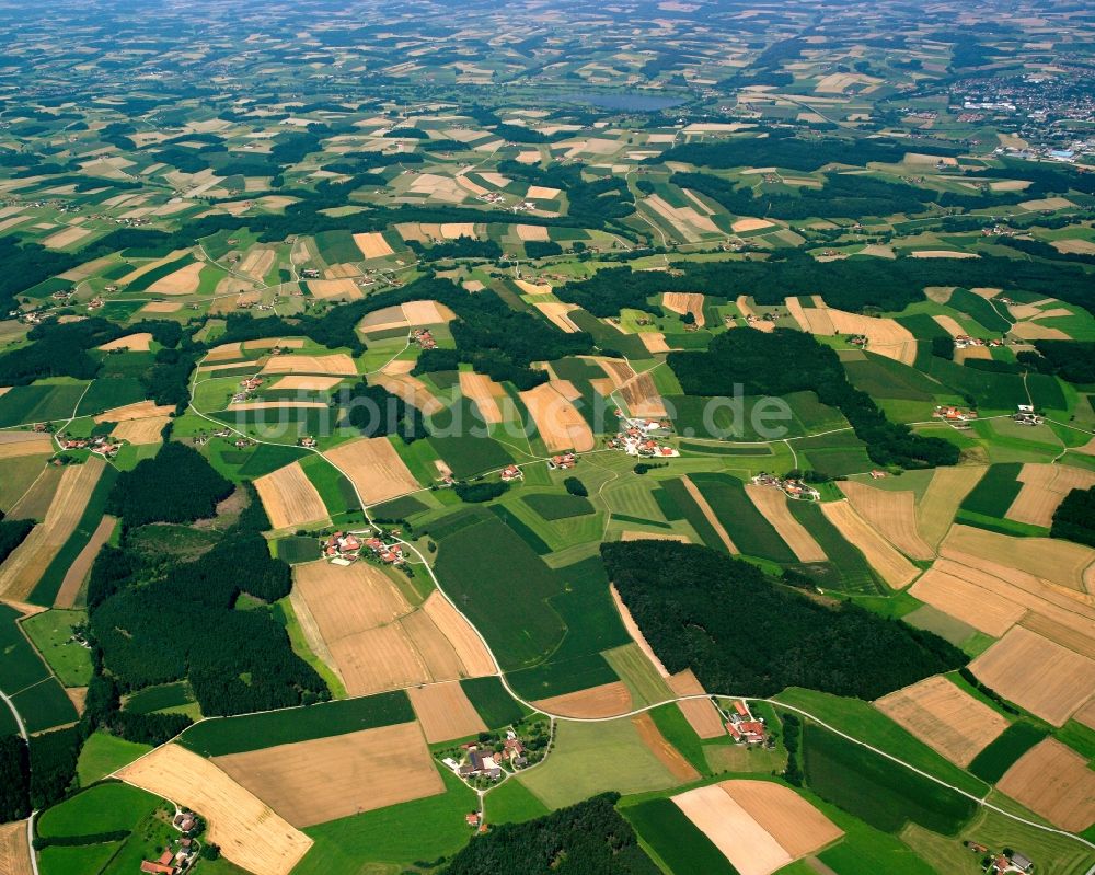 Luftbild Immelsham - Strukturen auf landwirtschaftlichen Feldern in Immelsham im Bundesland Bayern, Deutschland