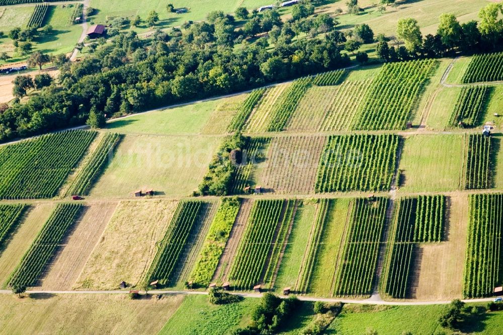 Keltern von oben - Strukturen auf landwirtschaftlichen Feldern in Keltern im Bundesland Baden-Württemberg